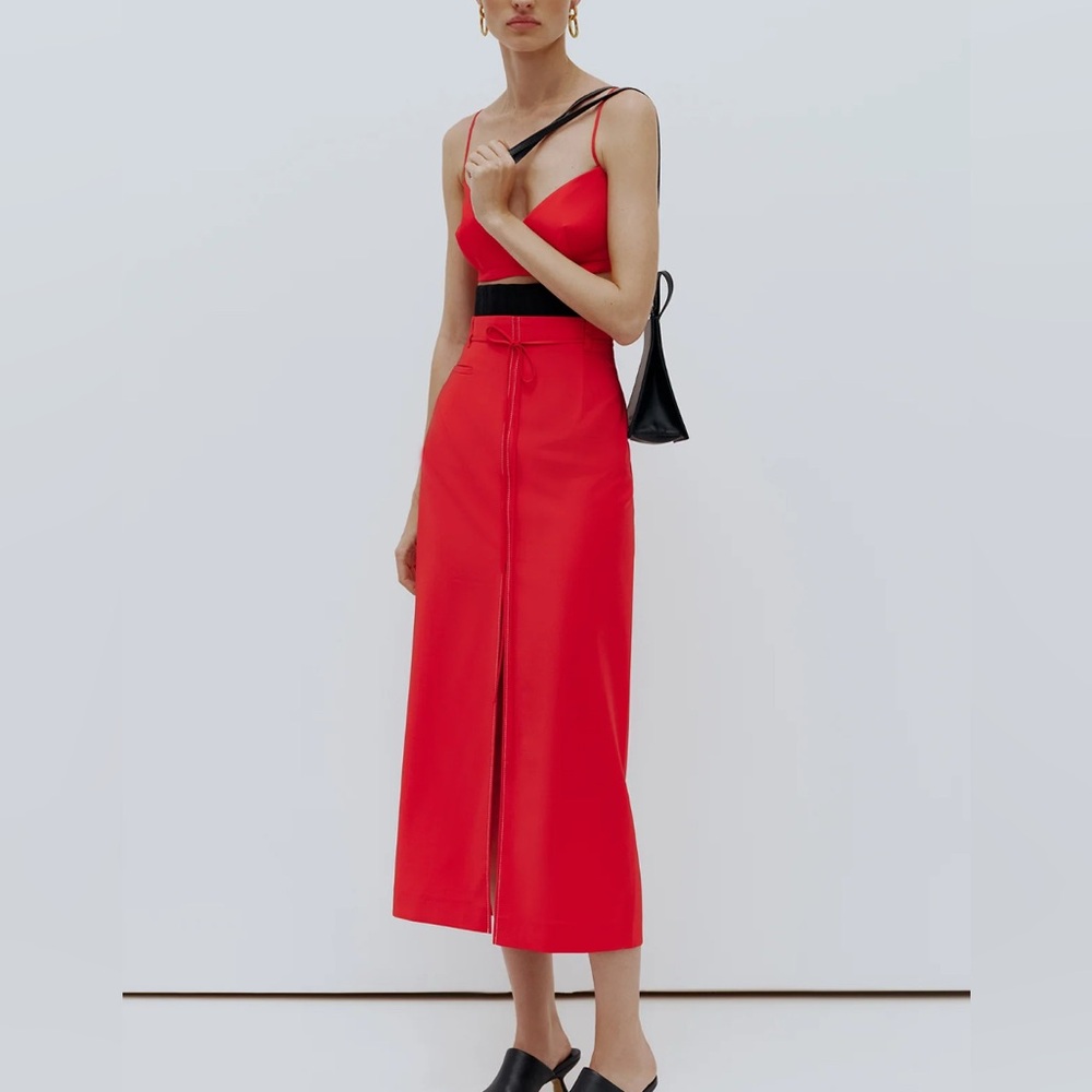 Elena Reva Red Women's Crop Top and skirt